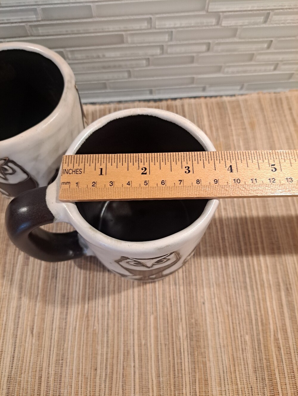 2 MARA Mexico Stoneware Coffee Mug Night Owls Art Pottery. Signed- Heavy - Picture 5 of 5